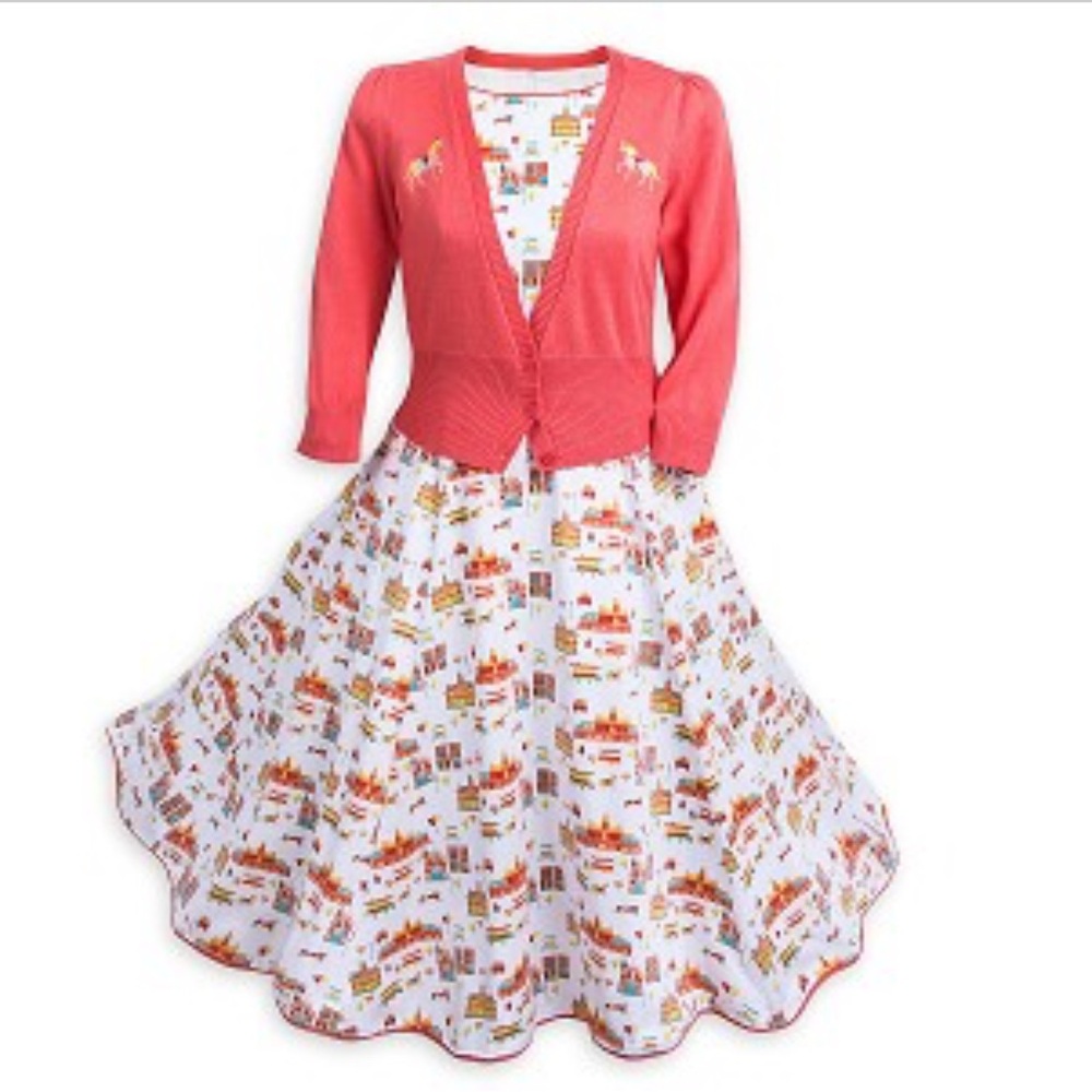 Disney Dress Shop Main Street Swing Dress - Dress EUC, Cardigan Small Damage